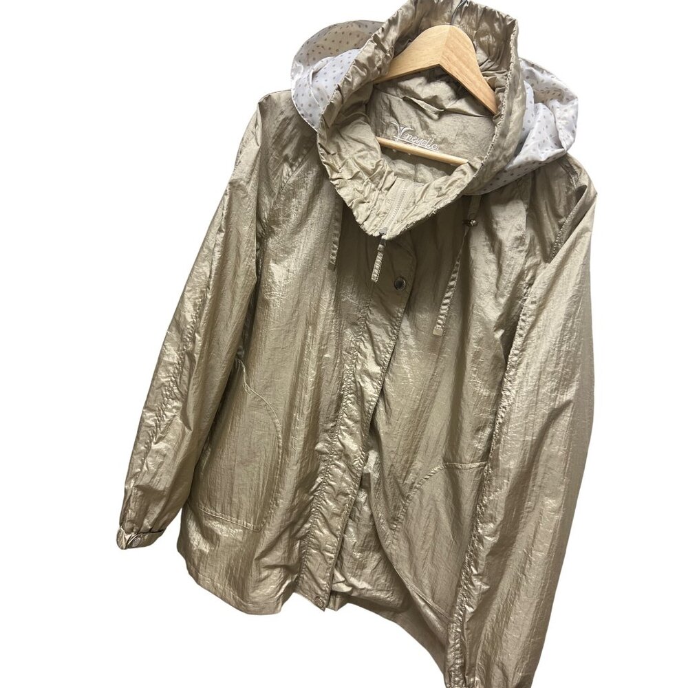 Neyelle NWT Y2K Gold Hoodie Windbreaker Jacket